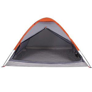 Tenda da Campeggio a Cupola 4 Persone Grigio e Arancione 94764