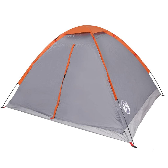 Tenda da Campeggio a Cupola 4 Persone Grigio e Arancione 94764