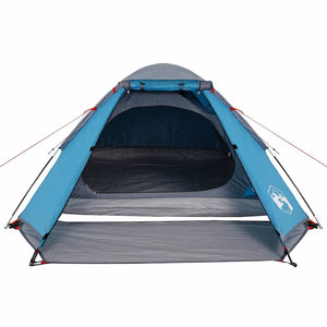 Tenda da Campeggio a Cupola per 4 Persone Blu Impermeabile 94770