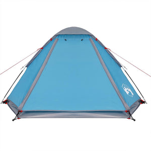 Tenda da Campeggio a Cupola per 4 Persone Blu Impermeabile