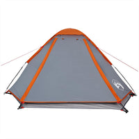 Tenda da Campeggio a Cupola 4 Persone Grigio e Arancione 94771