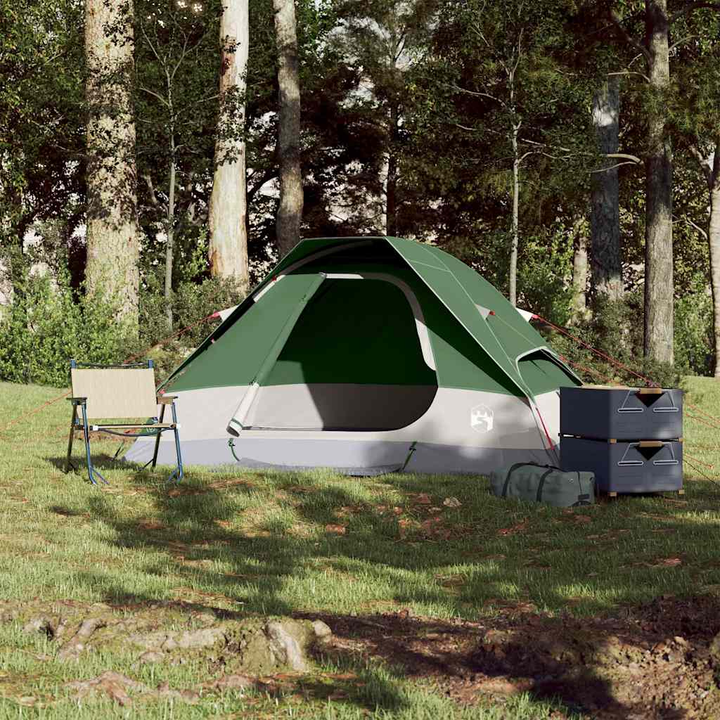 Tenda da Campeggio a Cupola per 2 Persone Verde Impermeabile 94773