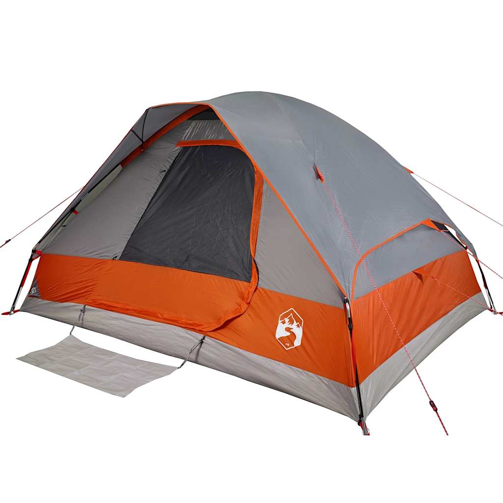 Tenda da Campeggio a Cupola 2 Persone Grigio e Arancione 94775