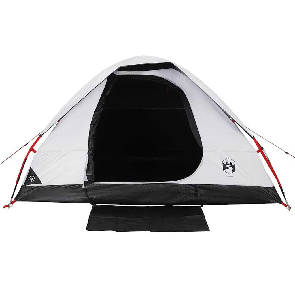 Tenda Campeggio a Cupola 2 Persone Bianca Tessuto Impermeabile 94776