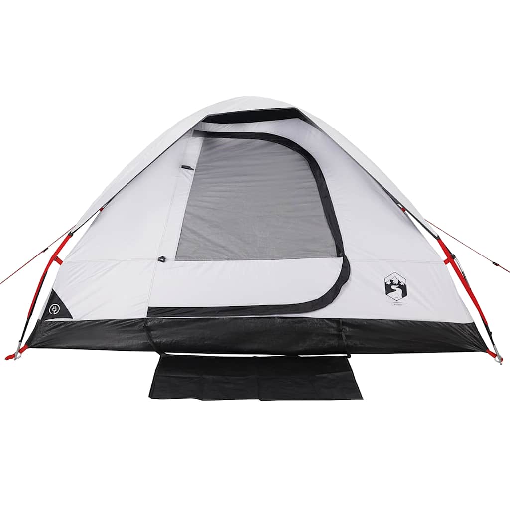 Tenda Campeggio a Cupola 2 Persone Bianca Tessuto Impermeabile 94776