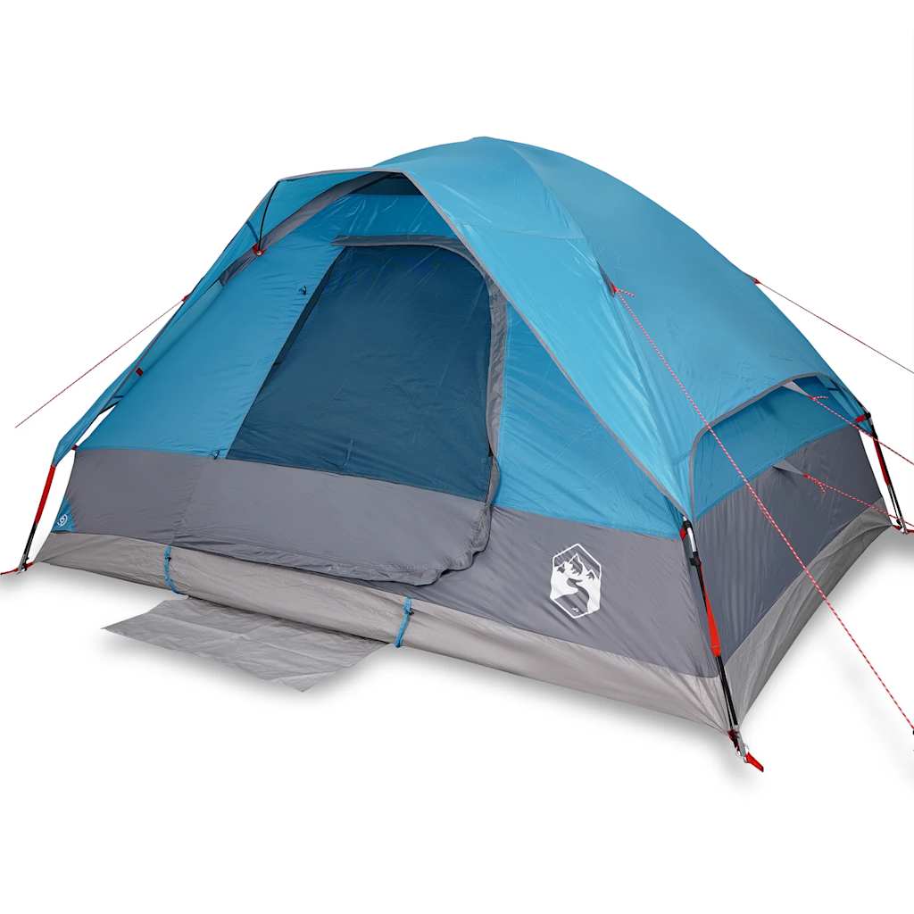 Tenda da Campeggio a Cupola per 4 Persone Blu Impermeabile 94778