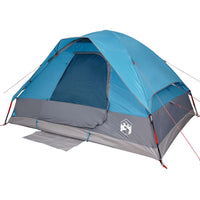 Tenda da Campeggio a Cupola per 4 Persone Blu Impermeabile 94778