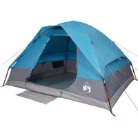 Tenda da Campeggio a Cupola per 4 Persone Blu Impermeabile 94778