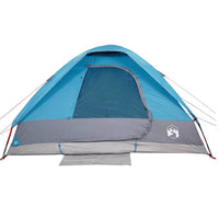 Tenda da Campeggio a Cupola per 4 Persone Blu Impermeabile 94778