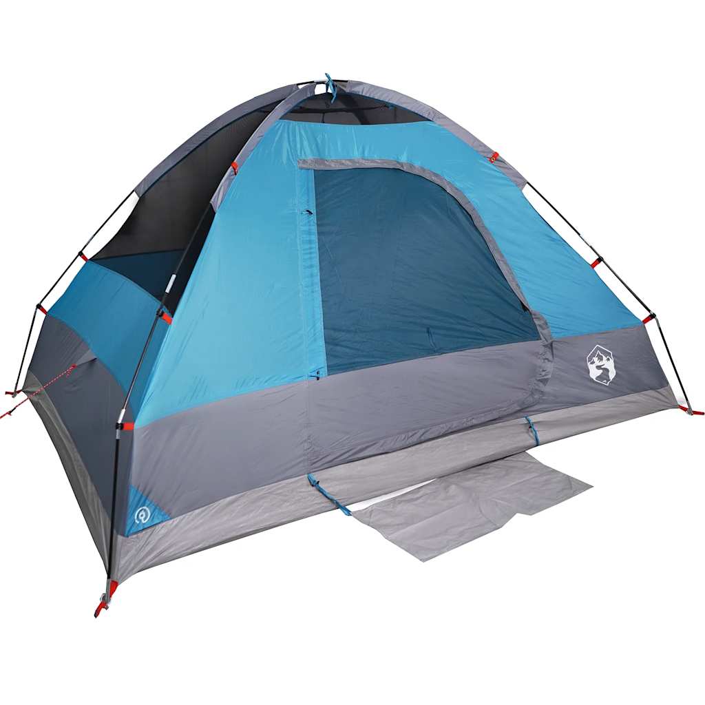 Tenda da Campeggio a Cupola per 4 Persone Blu Impermeabile 94778
