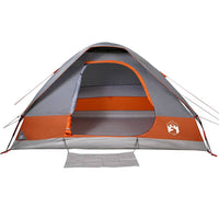 Tenda da Campeggio a Cupola 4 Persone Grigio e Arancione 94779
