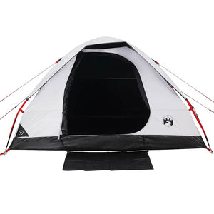 Tenda Campeggio a Cupola 4 Persone Bianca Tessuto Impermeabile 94780