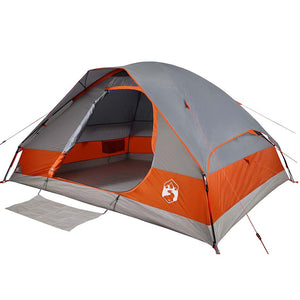 Tenda da Campeggio a Cupola 6 Persone Grigio e Arancione 94783
