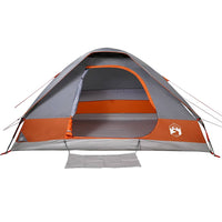 Tenda da Campeggio a Cupola 6 Persone Grigio e Arancione 94783