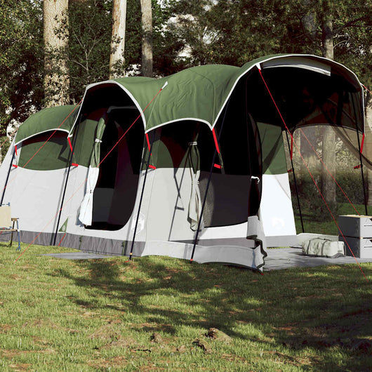 Tenda Familiare a Tunnel per 8 Persone Verde Impermeabile 94785