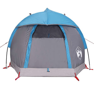 Tenda da Campeggio a Cupola per 1 Persona Blu Impermeabile