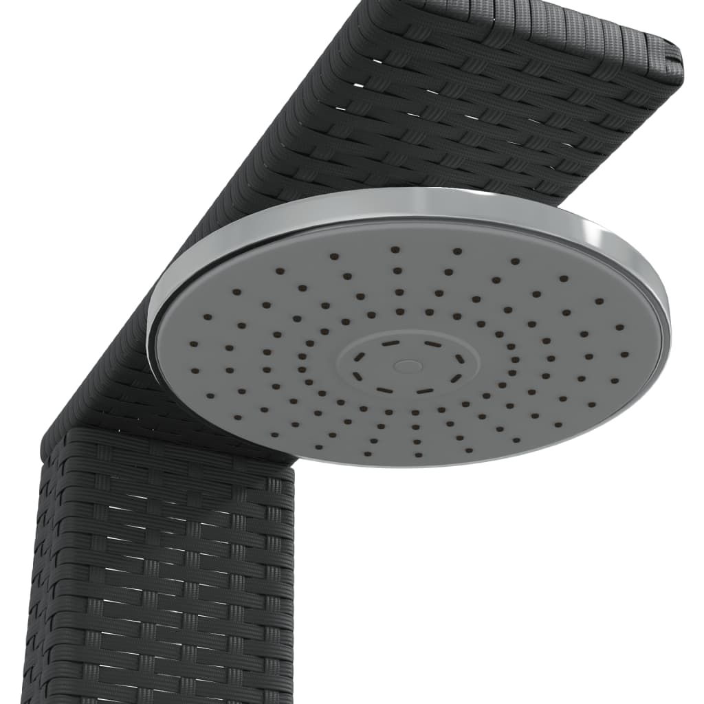 Doccia da esterno 50 x 55 x 224 cm legno di acacia intrecciata in resina Nero 02_0042018