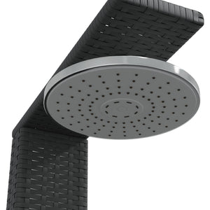 Doccia da esterno 50 x 55 x 224 cm legno di acacia intrecciata in resina Nero 02_0042018