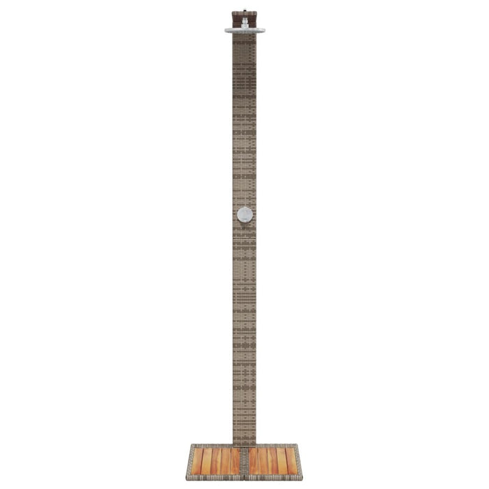 Doccia da Esterno Grigia 50x55x224 cm Polyrattan e Legno Acacia 368207