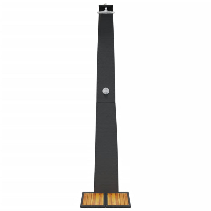 Doccia da Esterno Nera 55x60x224cm in Polyrattan e Legno Acacia