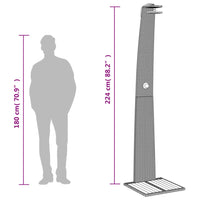 Doccia da Esterno Nera 55x60x224cm in Polyrattan e Legno Acacia