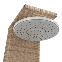 Doccia da Esterno Beige 55x60x224 cm Polyrattan e Legno Acacia