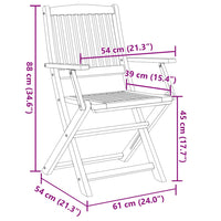 Sedie Giardino Pieghevoli 4 pz 57,5x54,5x90 cm Massello Acacia 365742