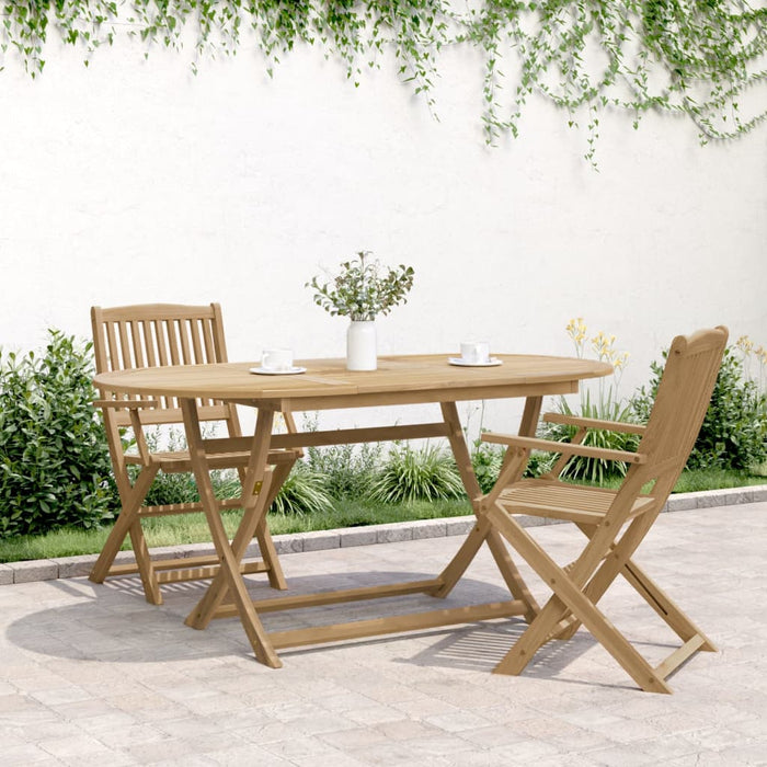 Tavolo da Giardino Pieghevole 160x85x75cm Legno Massello Acaciacod mxl 113724