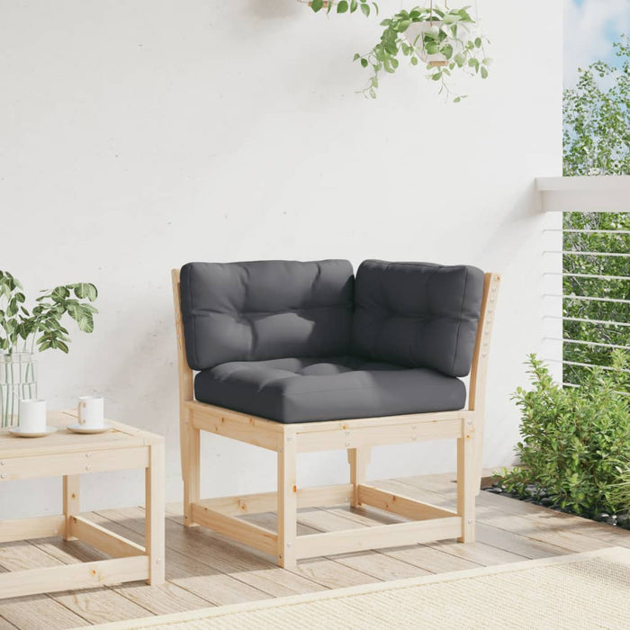 Divano Angolare Giardino Cuscini 73x73x78cm Legno Massello Pino