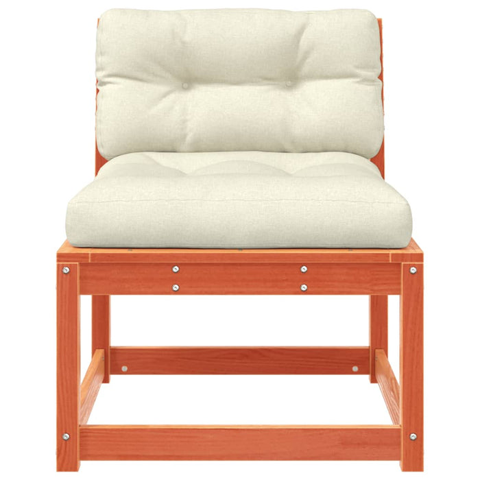 Divano Giardino Cuscini-Sofa da Giardino-Divanetto da esterno Marrone Cera Massello di Pino