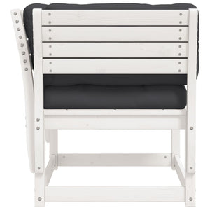 Divano Giardino con Braccioli con Cuscini Legno Pino Bianco 844695