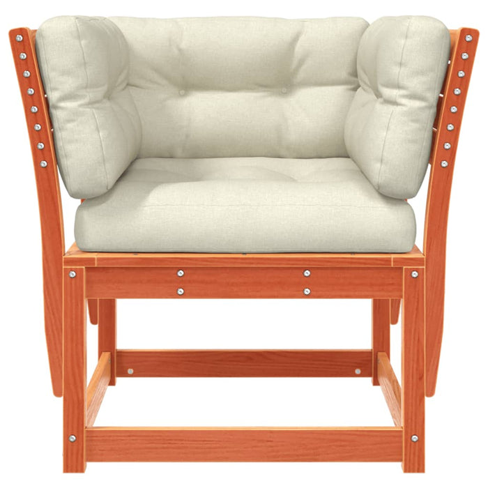 Divano Giardino Braccioli con Cuscini Marrone Cera di Pino 844696