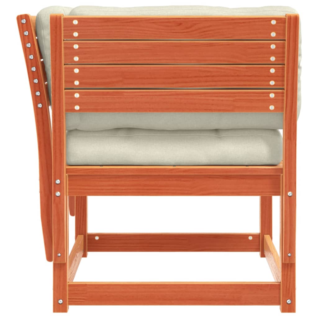 Divano Giardino Braccioli con Cuscini-Sofa da Giardino-Divanetto da esterno Marrone Cera di Pino