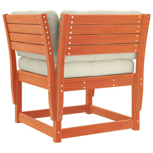 Divano Giardino Braccioli con Cuscini-Sofa da Giardino-Divanetto da esterno Marrone Cera di Pino