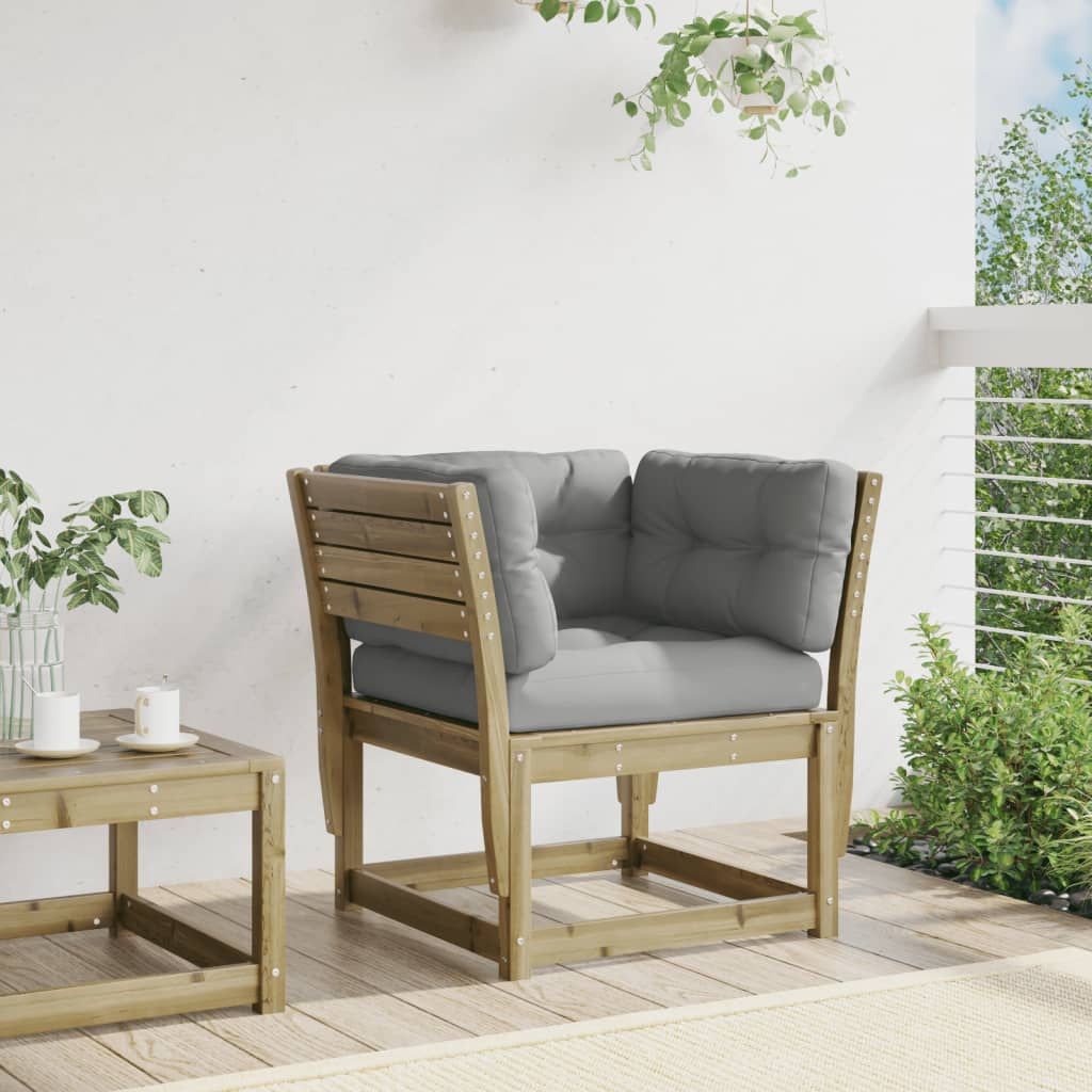 Divano Giardino Braccioli con Cuscini-Sofa da Giardino-Divanetto da esterno Legno di Pino Impregnato