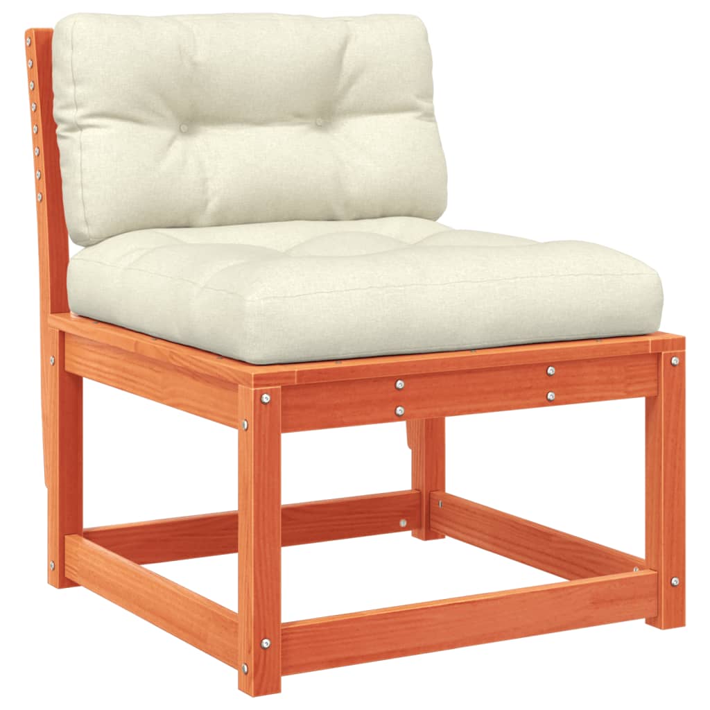 Divani Giardino con Cuscini 2 pz Marrone Cera Massello di Pino 844706