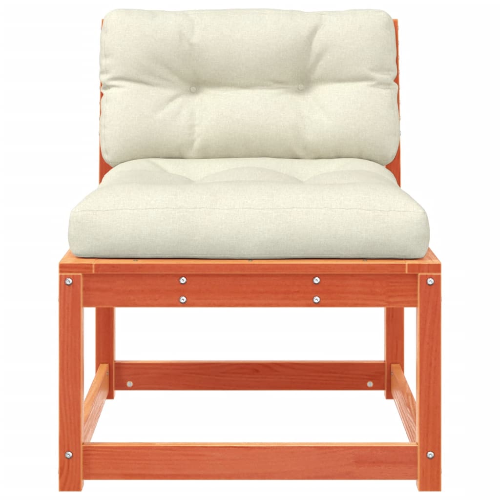 Divani Giardino con Cuscini 2 pz Marrone Cera Massello di Pino 844706