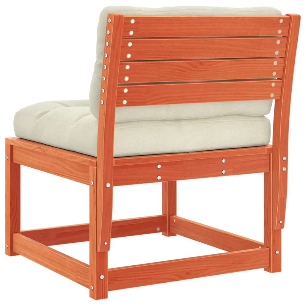 Divani Giardino con Cuscini 2 pz Marrone Cera Massello di Pino 844706