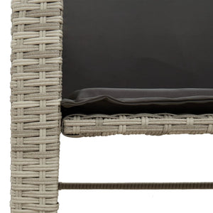 Divano Giardino 2Posti Tavolo Sgabelli Grigio Chiaro Polyrattan 368421