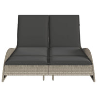 Lettino con Cuscini Grigio Chiaro 114x205x73 cm in Polyrattan 368292