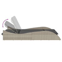 Lettino con Cuscini Grigio Chiaro 114x205x73 cm in Polyrattan 368292