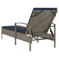 vidaXL Lettino Prendisole con Cuscino Grigio 63x200x81 cm in Polyrattan (solo USA)