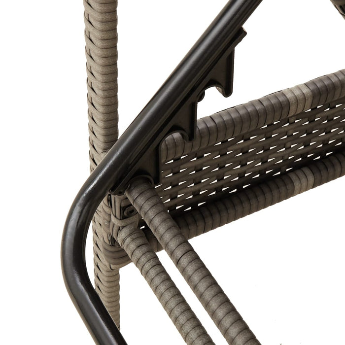 vidaXL Lettino Prendisole con Cuscino Grigio 63x200x81 cm in Polyrattan (solo USA)