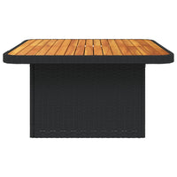 Tavolo da Giardino Nero 80x80x71cm in Polyrattan e Legno Acacia 368269