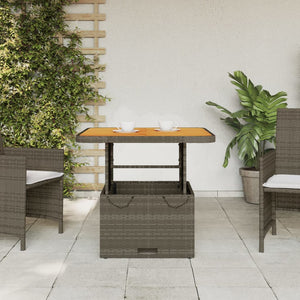 Tavolo Giardino Grigio 80x80x71 cm in Polyrattan e Legno Acaciacod mxl 111709