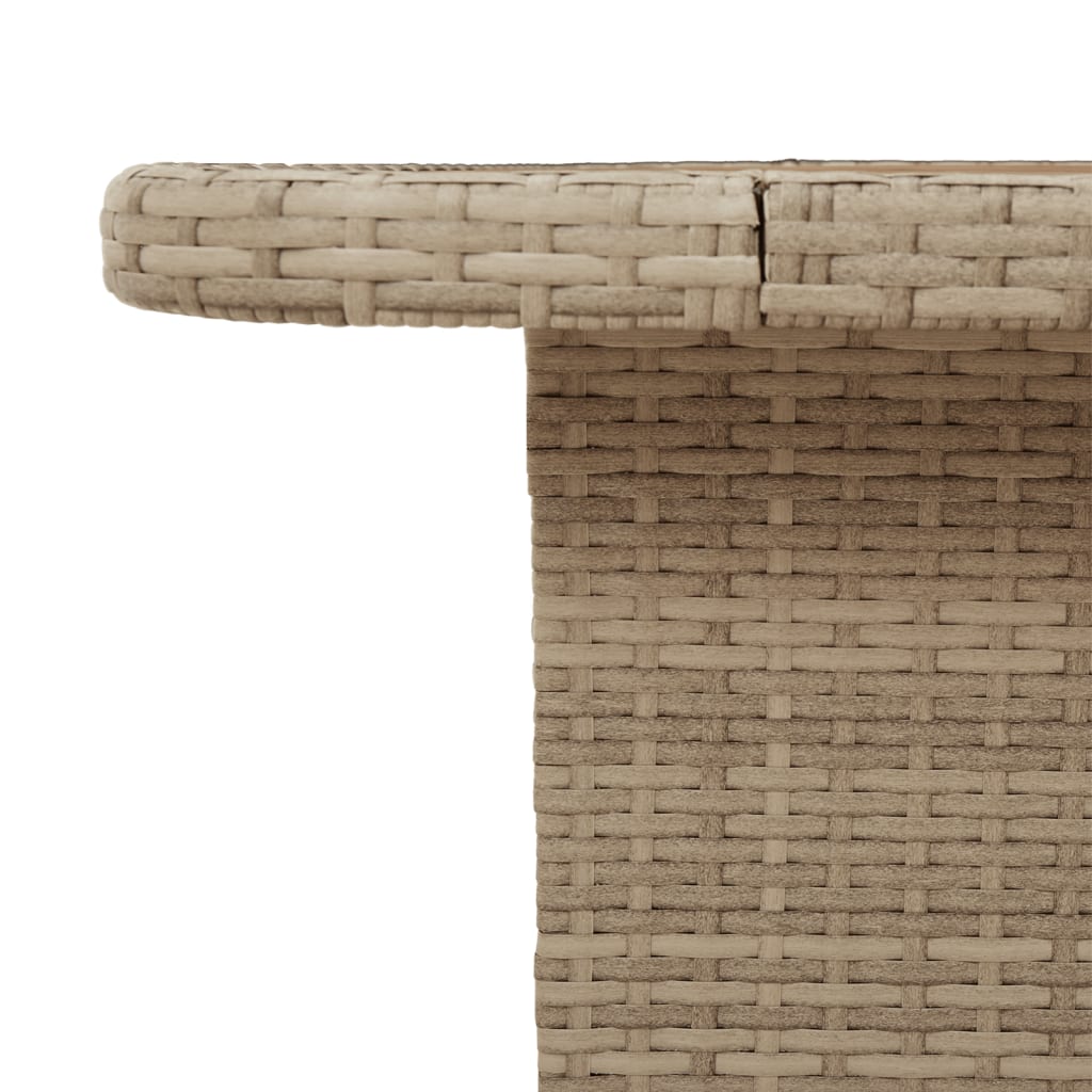 Tavolo da Giardino Beige 80x80x71cm Polyrattan e Legno Acacia 368271
