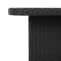 Tavolo da Giardino Nero 110x110x71 in Polyrattan e Legno Acacia 368272