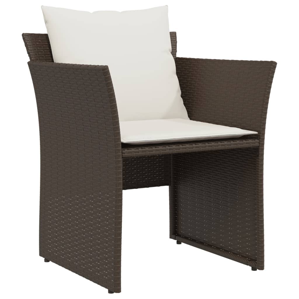 Sedia da Giardino con Poggiapiedi in Polyrattan Marrone 368617