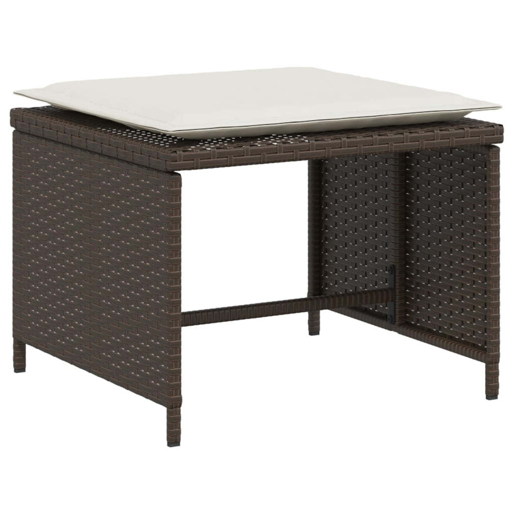 Sedia da Giardino con Poggiapiedi in Polyrattan Marrone 368617