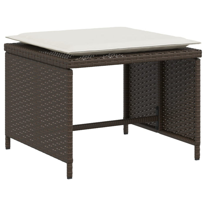 Sedia da Giardino con Poggiapiedi in Polyrattan Marrone 368617